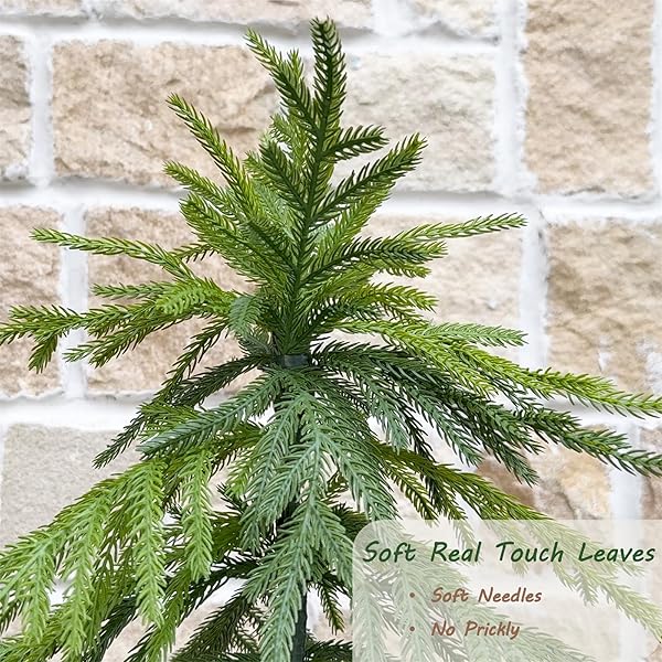 3FT NORFOLK PINE CHRISTMAS TREE UV RESISTANT, 36IN FAUX NORFOLK PINE TREE WITH SOFT REAL TOUCH CLEARLY TEXTURED LEAVES, STURDY ARTIFICIAL PINE TREE FOR PORCH PATIO OUTDOOR DECOR