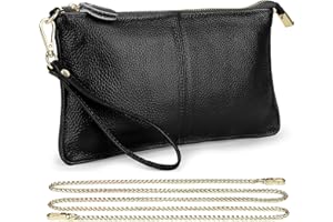 Uromee Wristlet Wallet Clutch Purses for Women Genuine Leather Crossbody Bag Handbag with Detachable Shoulder Chain