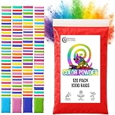 Chameleon Colors 100g Color Powder Packs - 120 Pack - 10 Vibrant Colors in Clear Bags - Non-Toxic &amp; Gluten-Free - Great for Holi, Color Wars, Fun Run, Gender Reveal &amp; Summer Camp