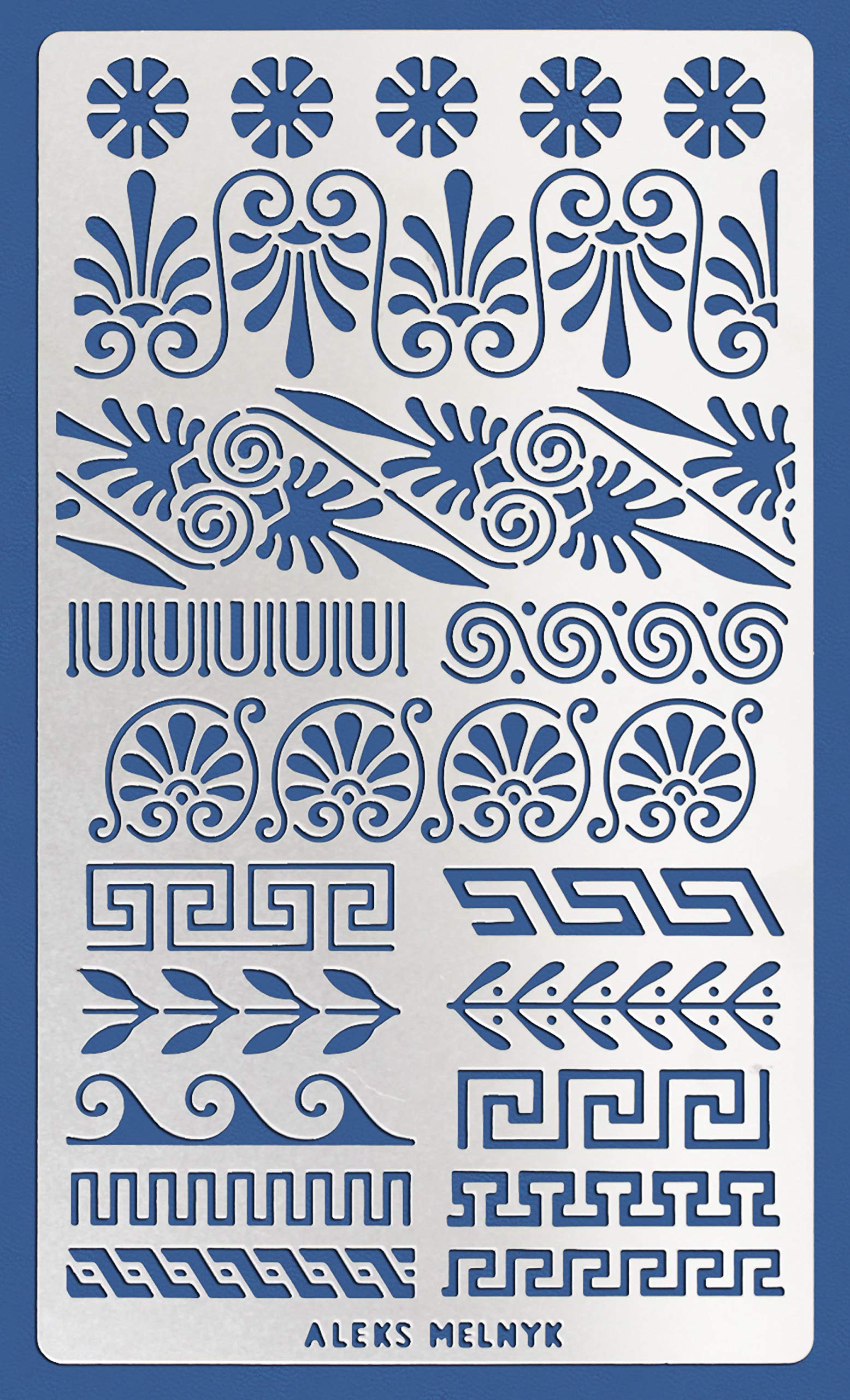 Aleks Melnyk 36.3 Greek Key Stencil, Small Border Stencil for