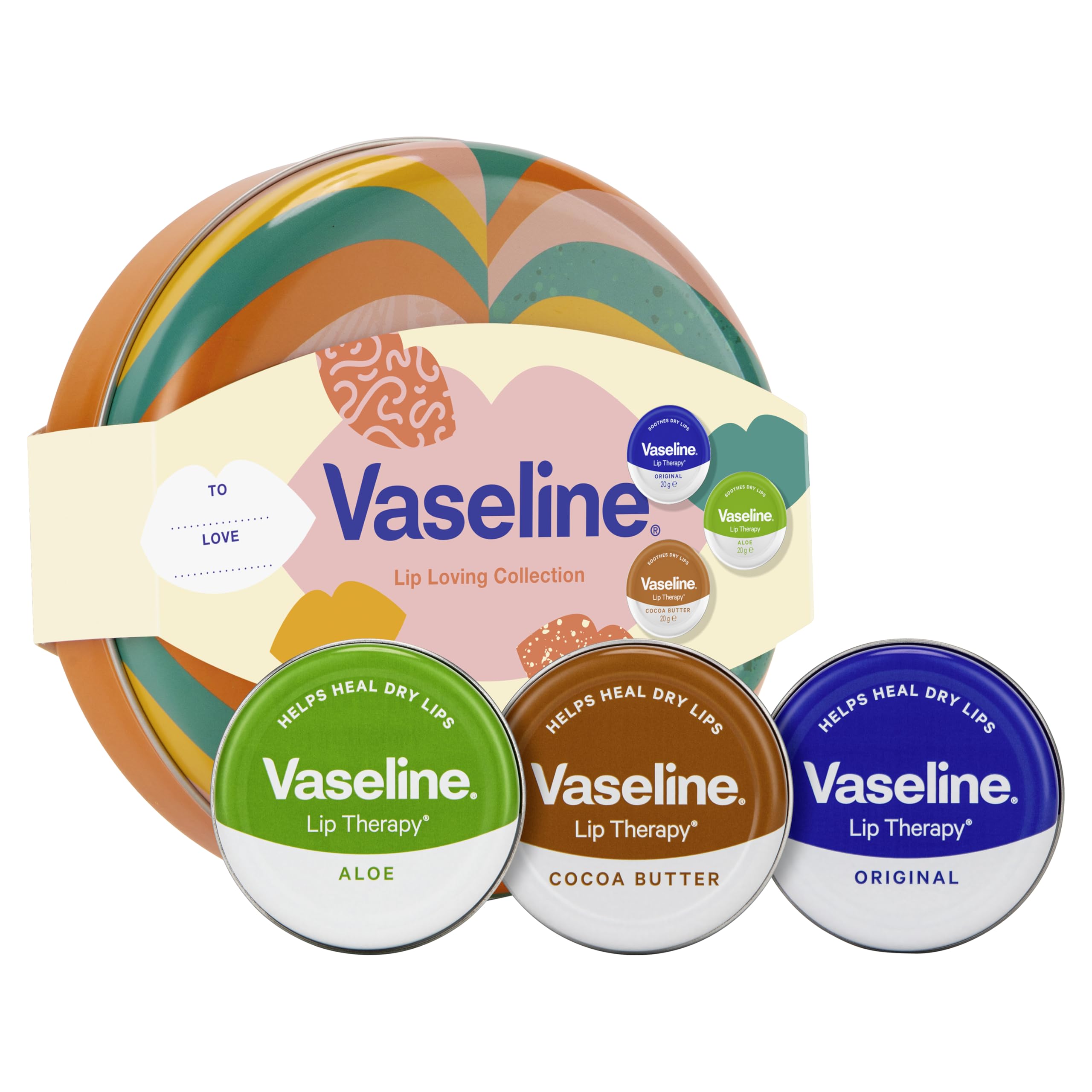 Vaseline Lip Loving Collection Gift Set with three lip balm tins perfect gifts for her 3x 20 g — image 1
