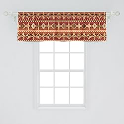 Ambesonne Mexican Window Valance, Aztec Culture
