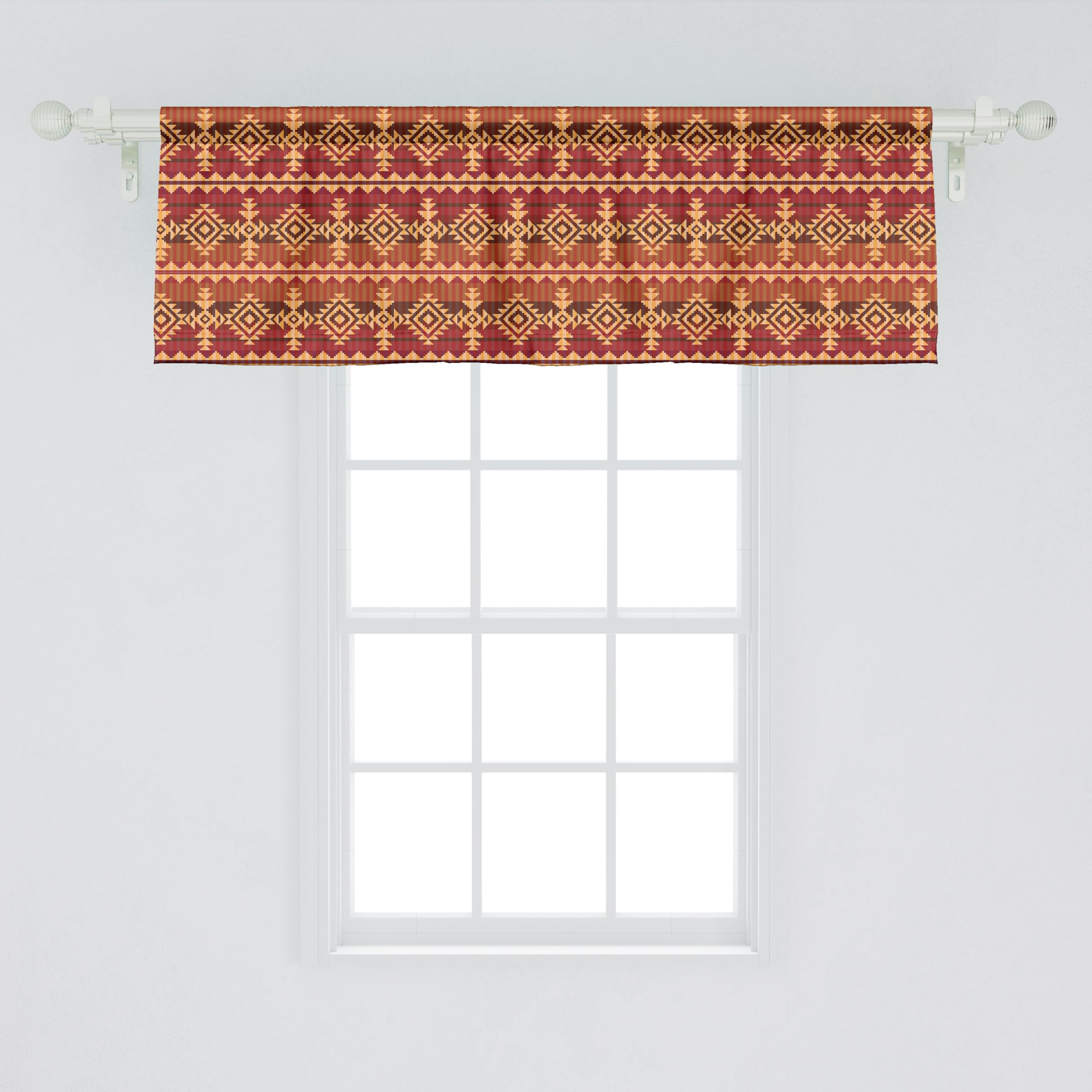Ambesonne Mexican Window Valance, Aztec Culture