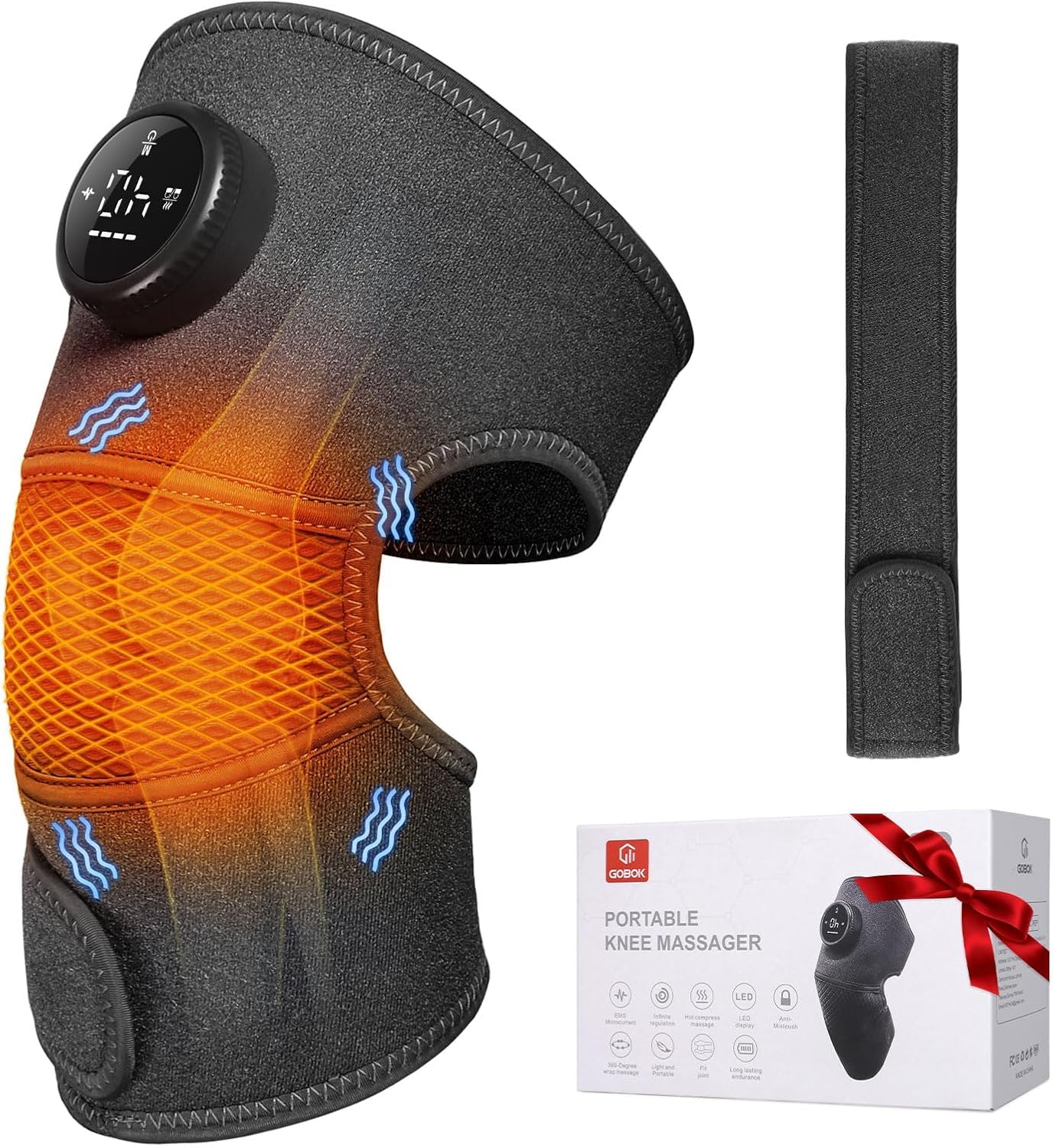 Photo 1 of GOBOK 8 Modes Knee Massager with Heat-20 Intensities Cordless Knee Brace forArthritis Pain Relief, Muscle Relaxation& Joint Support -ldeal for Knee,Shoulder, Elbow - Gifts ldea