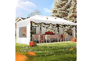 Quictent 10x20 FT Pop up Canopy Tent with Sidewalls, Easy Setup and Wheeled Bag for Outdoor Event Party Commercial Camping Markets and Instant Shelter