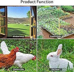Chicken Wire 15.7 in x 237 in Poultry Wire Netting