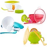 Nuby Garden Fresh Mash N' Feed Bowl with Spoon and Food Masher, Colors May Vary