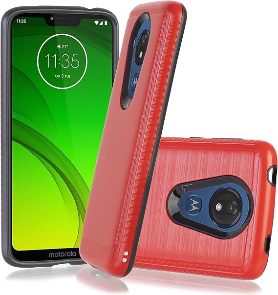 Motorola G7 Power Case, Brushed Aluminium Metallic Steel