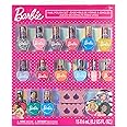 Barbie Movie 18 Piece Set Kids Water-Based Nail Polish Activity Makeup Set, Includes Nail Polish with Nail Gems Wheel and Nail File for Parties, Sleepovers and Makeovers, Townley Girl