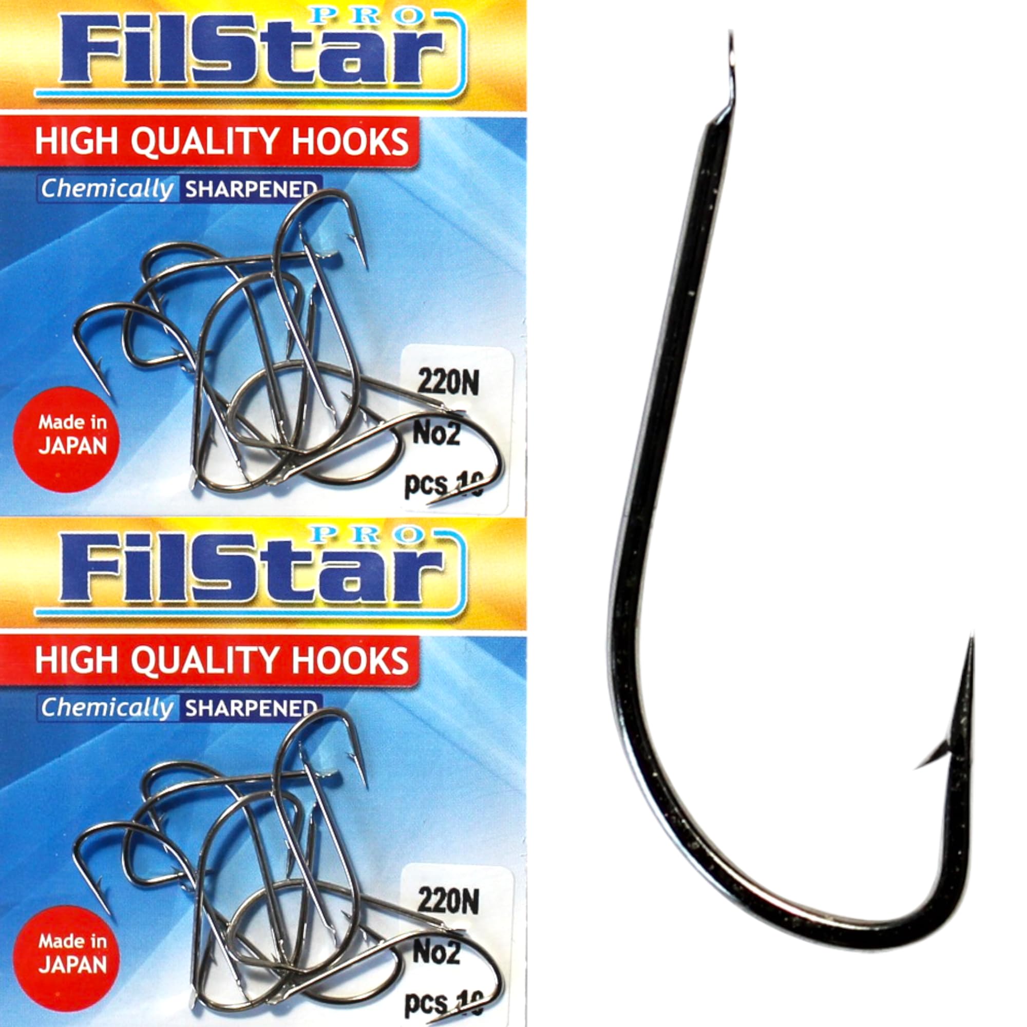 PRO FILSTAR 20 pcs fishing hook set N2 - carp fishing hook - carp fishing accessory - carp fishing hook - carp fishing straight hook - carp gear - fishing accessories - method