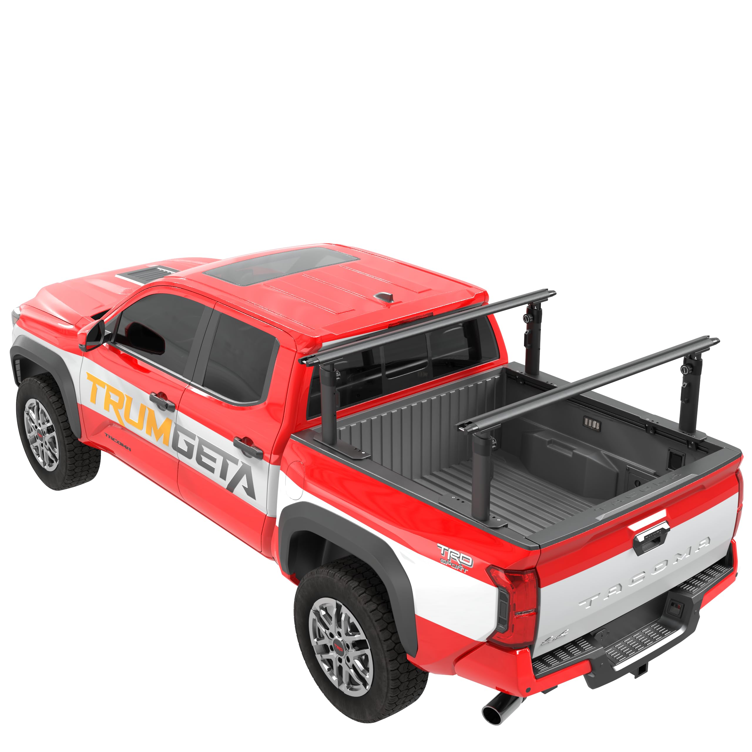 Photo 1 of TRUMGETA Ladder Rack for Truck, 800 LBS Capacity Truck Bed Rack, 19"-25" Height-Adjustable Aluminum Truck Ladder Racks, Fit for Medium-Size Pickup Toyota Tacoma Jeep Gladiator with Bed Rail