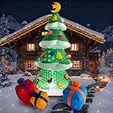 COOLWUFAN 7.5 FT Inflatables Christmas Tree Decoration, Christmas Inflatables Blow Up Yard Decoration with 3 Gift Boxes & Built-in LEDs for Christmas Decorations, Indoor Outdoor Yard Garden Lawn Decor
