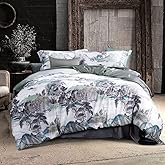 MILDLY 100% Long-Staple Cotton Duvet Cover Set Mountain Scenery Pattern Printed Comforter Cover 3pcs, Ultra Soft & Breathable Bedding Set