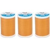 Coats &amp; Clark Dual Duty XP All Purpose Sewing Thread for Sewing Machines, 100% Polyester High Quality Thread Spools for Hand Stitching, Medium Weight 35wt, 250 Yards, 3-Pack, Mine Gold