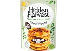 Hidden Harvest Chocolate Pancake & Waffle Mixes: Non-GMO Project Verified, Made with Hidden Veggies You Can't See or Taste, 7g of Protein per Serving, Just Add Water, Fluffly Pancakes for a Delicious Breakfast (20 oz)