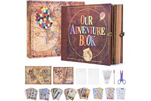 OUR LITTLE MIRACLE Adventure Book 148-Page DIY Handmade Scrapbook Kit - Vintage Embossed Cover Travel Diary,Gift Boxed with Full DIY Accessories for Couples,Anniversaries & More for Life’s Greatest Adventures