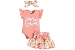 PaPaai Sara Newborn Infant Clothes Baby Girl Dress Summer Toddler Outfit Cute Girl Romper Skirt Set+Headband
