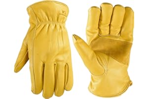 Wells Lamont Men's Winter Work Gloves, | Puncture, Abrasion Resistant | 100-gram Thinsulate, Cowhide Leather, Fleece-Lined Leather | Extra Large (1108XL) , Saddletan