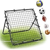 Volleyball Baseball Rebounder Net, Metal Frame & High-Tension PE Net, Lacrosse Bounce Back PracticeTraining Equipment, Adjustable Softball Pitchback Net, Perfect for Improving Balls Training Skills