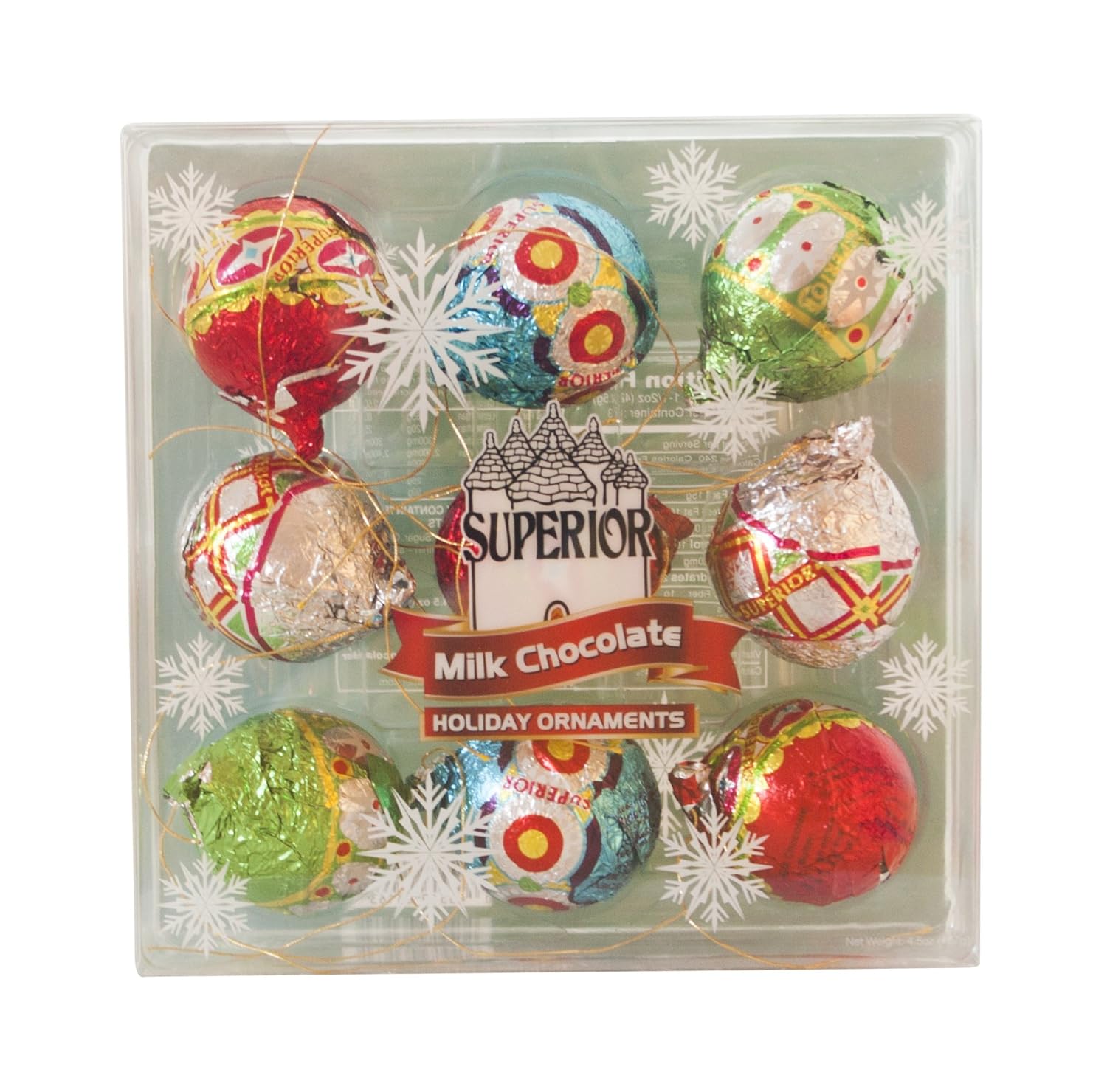 Holiday Milk Chocolate Ornaments Gift (4.5 Oz) Gourmet