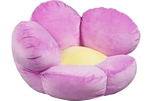 ECR4Kids SoftZone Flower Cozy Cushion, Floor Pillow, Bright Purple