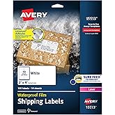 Avery Waterproof Labels with Ultrahold Adhesive, 2" x 4", Case of 500 Labels for Laser Printers (15513)