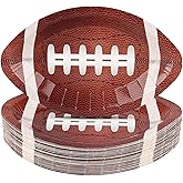 AVONO 50PCS Football Party Paper Plates, Disposable Football Shaped Plates, Perfect for Super Bowl Game Day Birthday Party Supplies Decorations