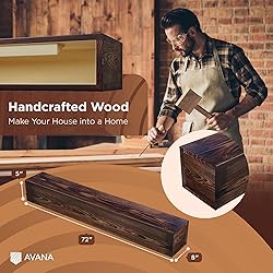 Avana Rustic Fireplace Mantle Shelf 72 Inches for