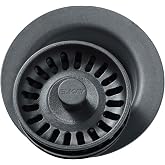 Elkay LKQD35GY Polymer Disposer Flange with Removable Basket Strainer and Rubber Stopper, Dusk Gray