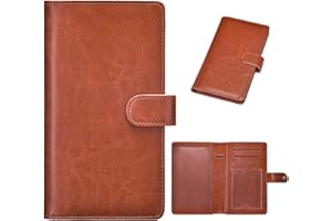 HOFFI Checkbook Covers- Leather RFID Check Registers for Personal Checkbook，Women&Men Wallets with Checkbook Holder Case (Brown)