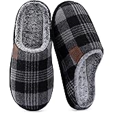 ULTRAIDEAS Men's Fuzzy Scuff Slippers Comfy Winter Warm Indoor House Shoes Fur Lined