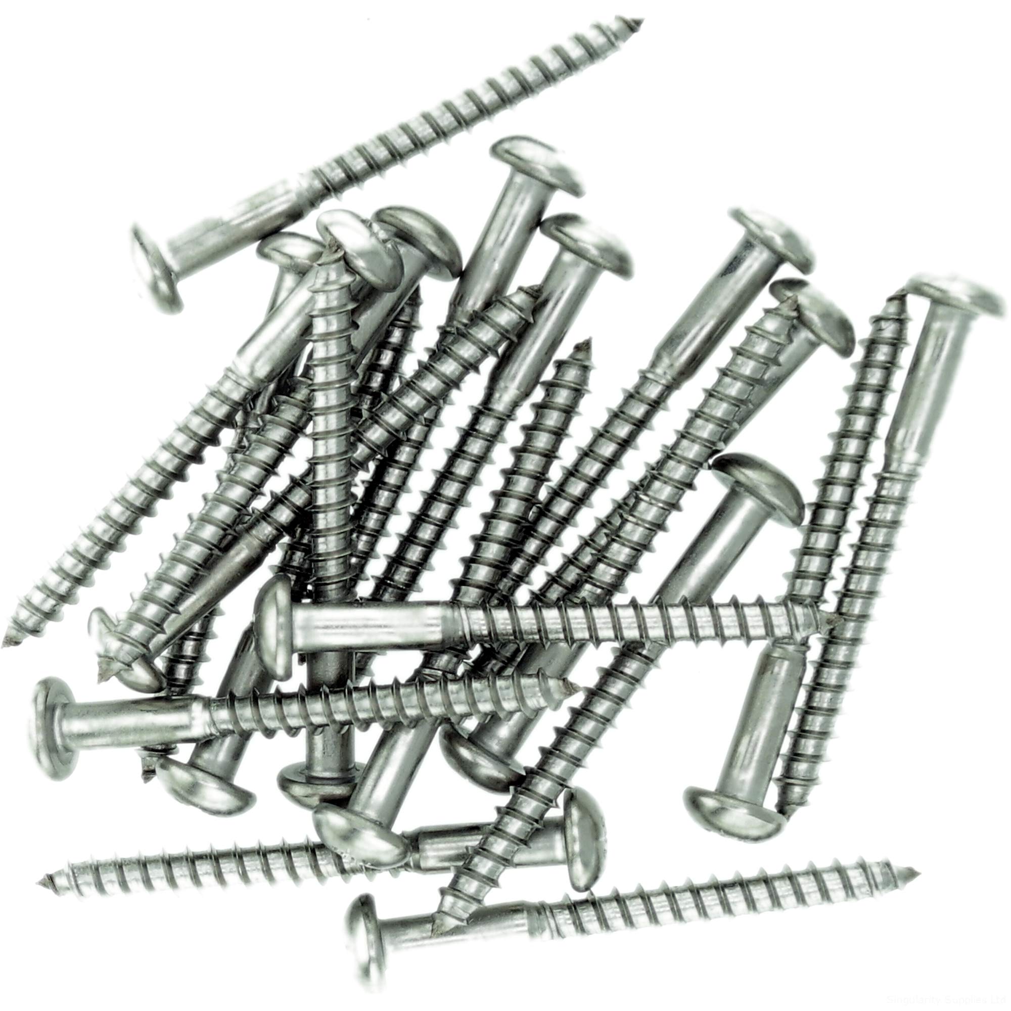 No.10 x 0.78 (5.0mm x 20mm) Pozi Pan Wood Screw - Stainless Steel (A2) (Pack of 20)