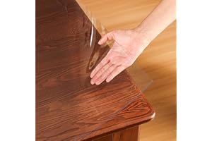 ETECHMART Clear Plastic Table Cover Protector Rectangle 36 x 60'', Thick Waterproof Transparent Table Protector for Dining Table, Non-Slip Heat Resistant Clear Desk Mat for Kitchen Office Desktop