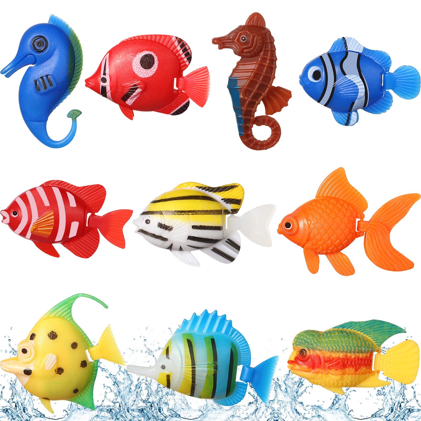 Photo 1 of Aoriher 10 Pcs Artificial Fishes Floating Decorations for Aquarium Tank Colourful Plastic Tropical Fish Seahorse for Bubble Lamp Aquarium
