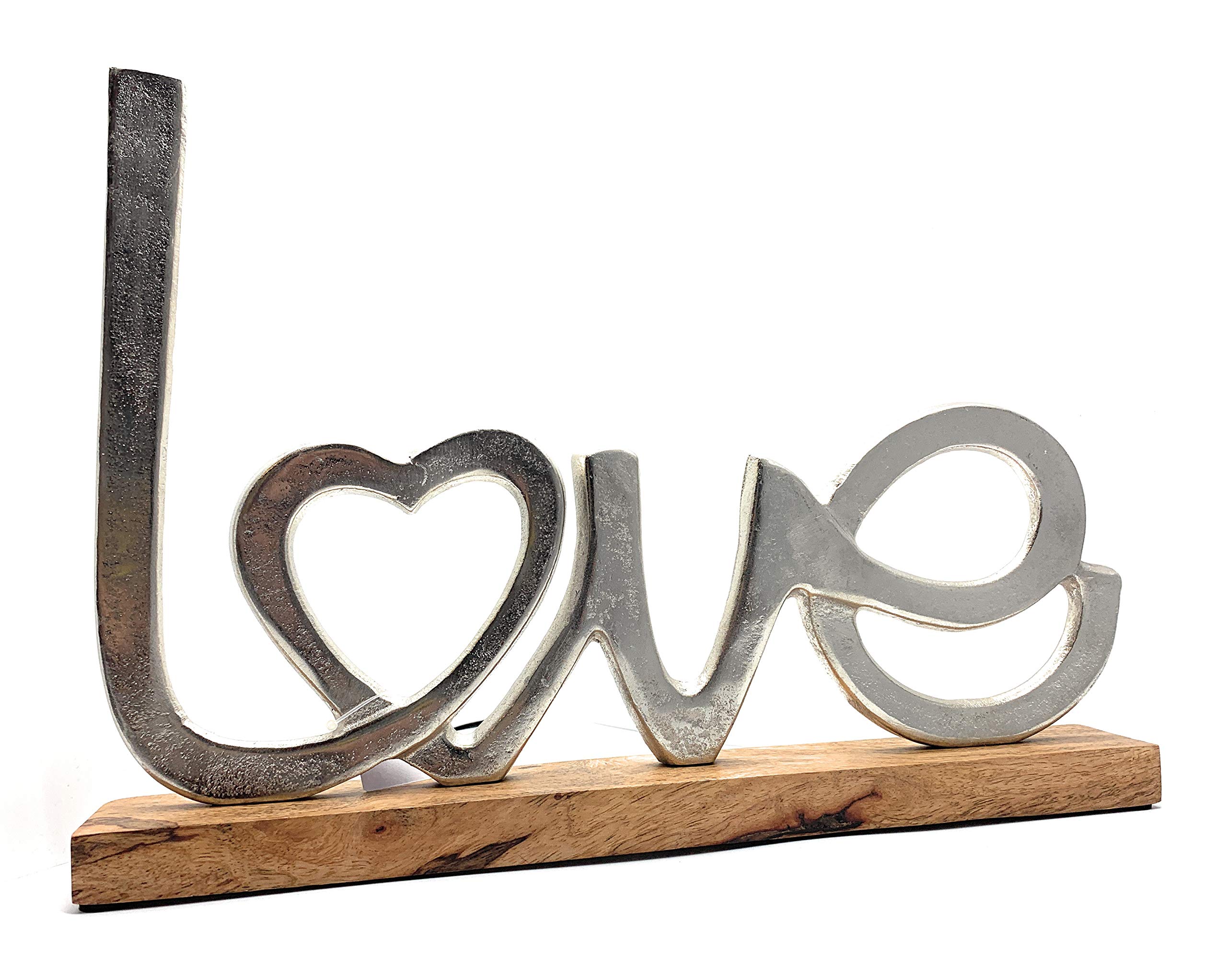 Gilde Alu Schriftzug Love auf Holzblase 48195