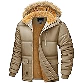MAGCOMSEN Men's Winter Jacket Fleece Lined Water Repellent Windproof Warm Parka Winter Coat with Hood