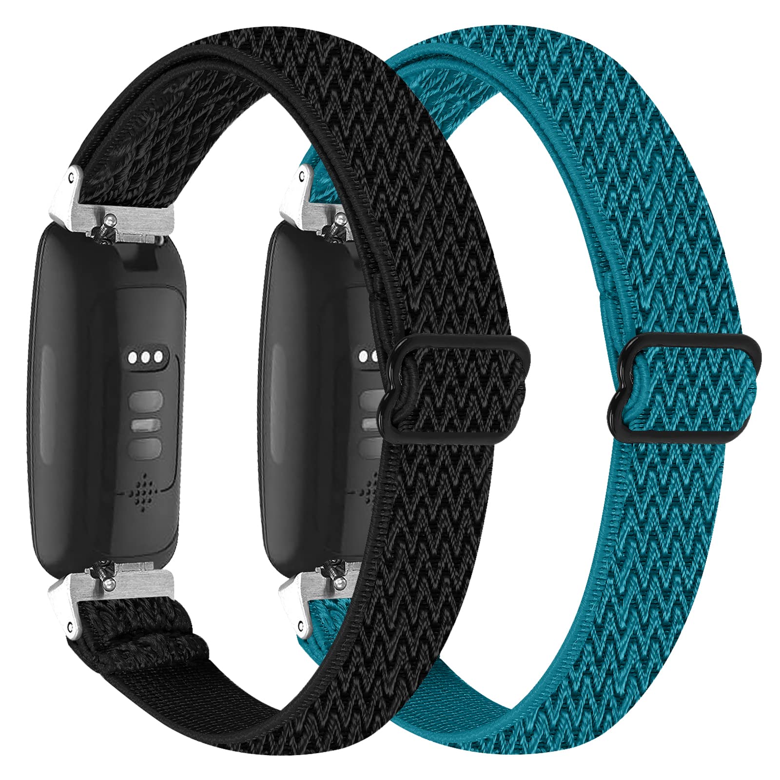 Gimuk 2 Pack Straps Compatible with Fitbit Inspire 2/Inspire HR/Inspire/Ace 3/Ace 2 Strap, Women Men Elastic Breathable Nylon Fabric Sport Replacement Watch Strap Wristband for Inspire 2
