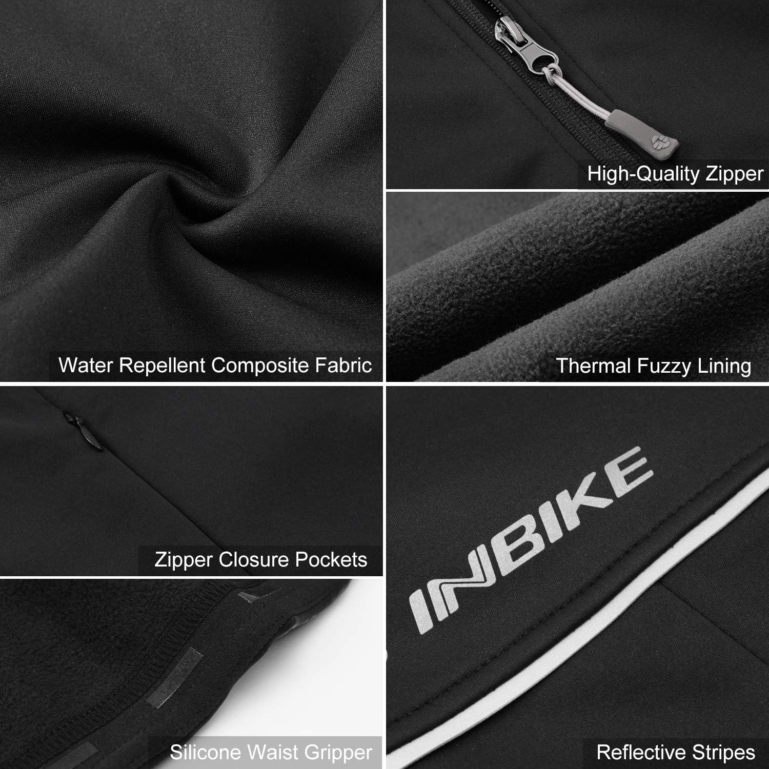INBIKE Winter Men's Windproof Thermal Cycling Running Jacket: Clothing
