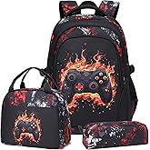Meisohua Backpack for School Boys 3pcs Game Backpacks with Lunch Box Kids Bookbag for Boy Lightweight Daypack for Teen Boys