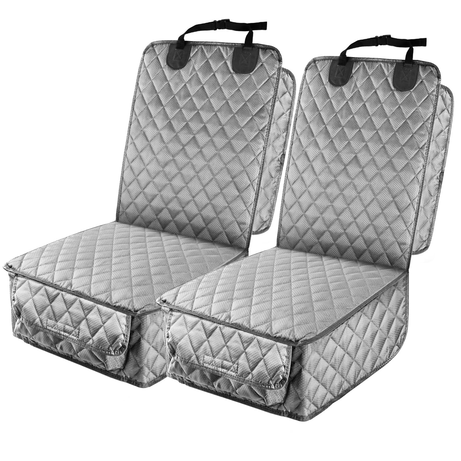 Photo 1 of PETICON Waterproof Front Seat Car Cover 2 Pack, Full Protection Dog Car Seat Cover with Side Flaps, Nonslip Scratchproof Captain Chair Seat Cover Fits for Cars, Trucks, SUVs, Jeep, Gray (Gray)