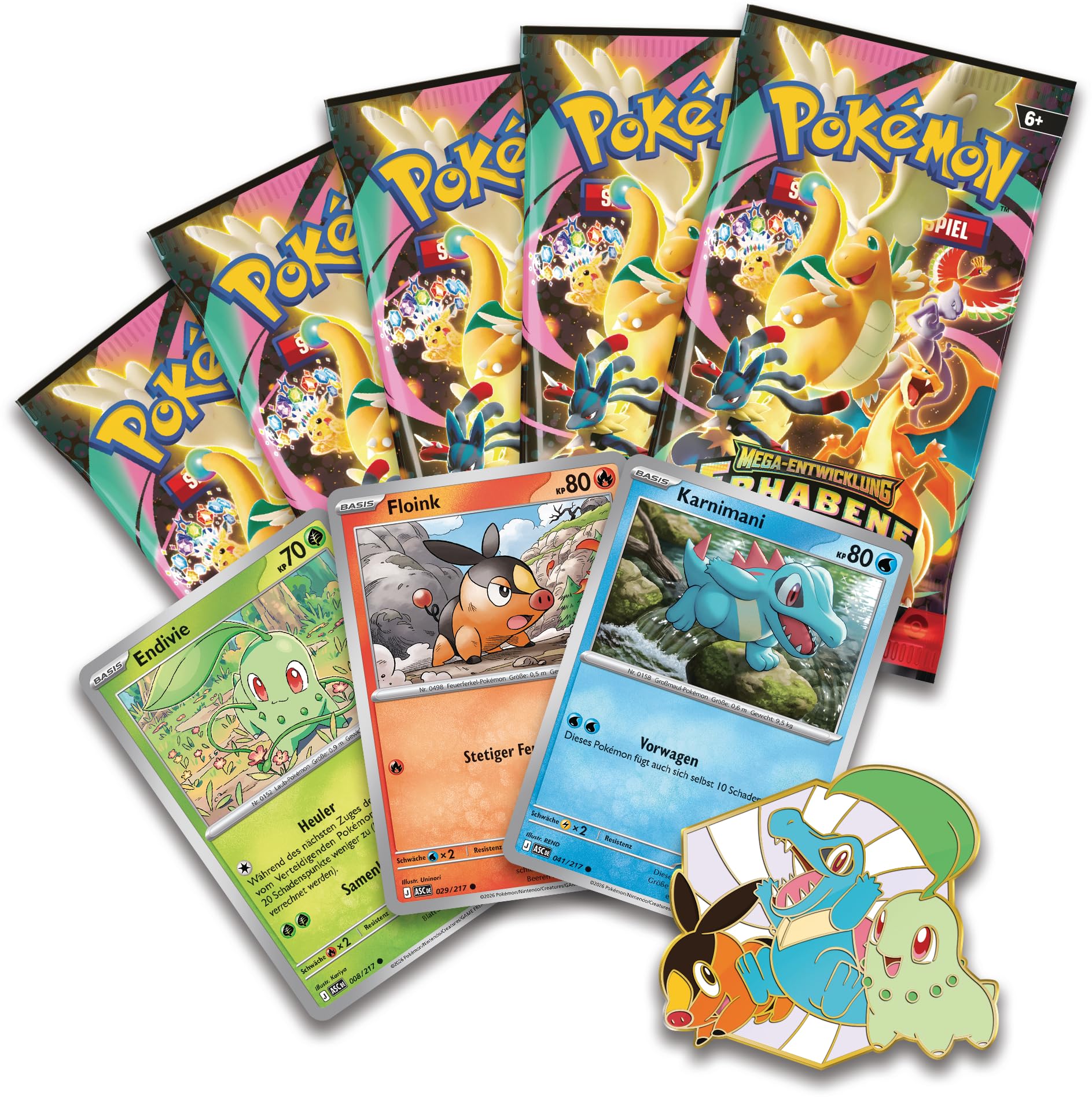 Pokémon-Sammelkartenspiel: Deluxe-Pin-Kollektion Mega-Entwicklung – Erhabene Helden: Erste Partner (3 holografische Promokarten, 1 Deluxe-Pin und 5 Boosterpacks) 8