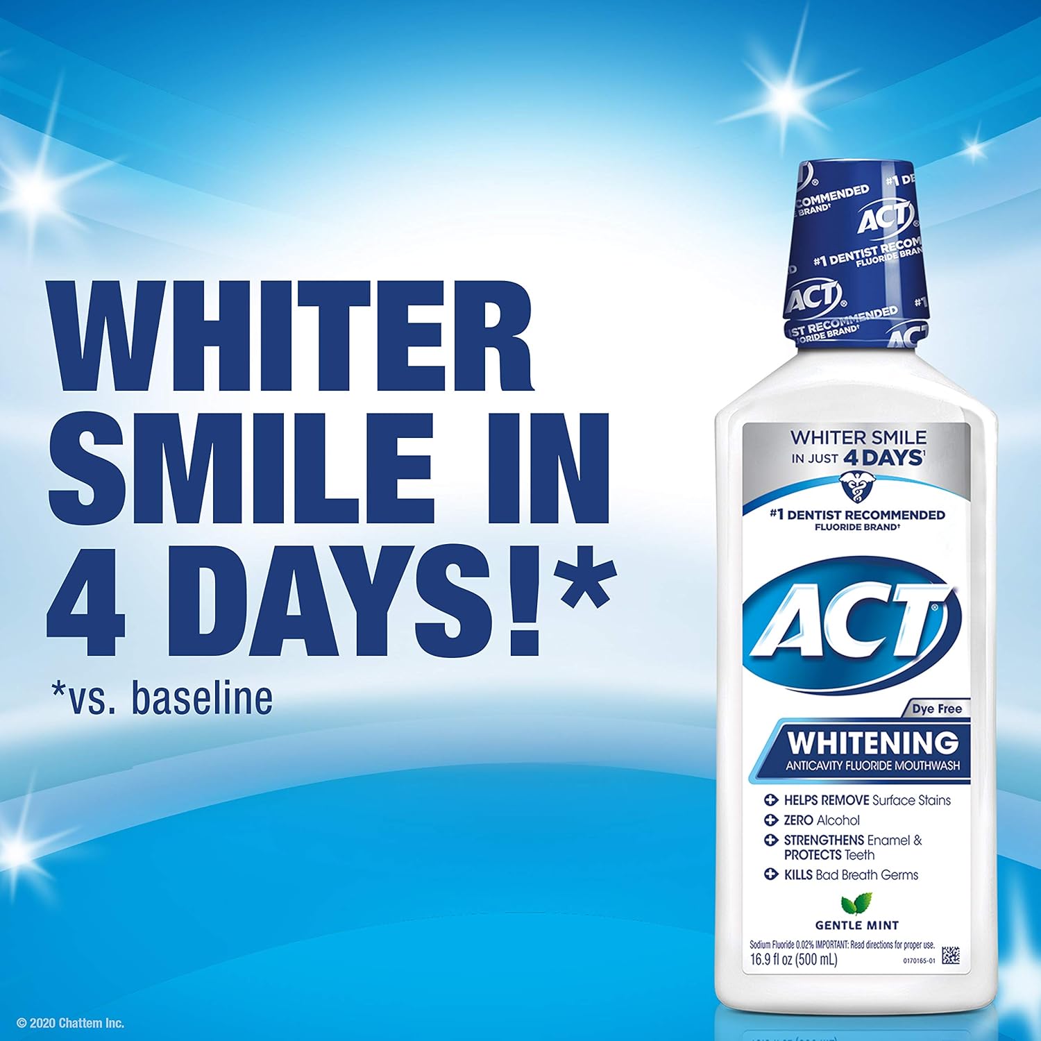 ACT Anticavity + Whitening Rinse, 16.9 Ounce: Health & Personal Care