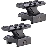 Pinty Low Profile 34mm Scope Mount Rings (2-Pack) - 1 in Height, 7075 Aluminum Alloy, Fits 20mm Picatinny Rails