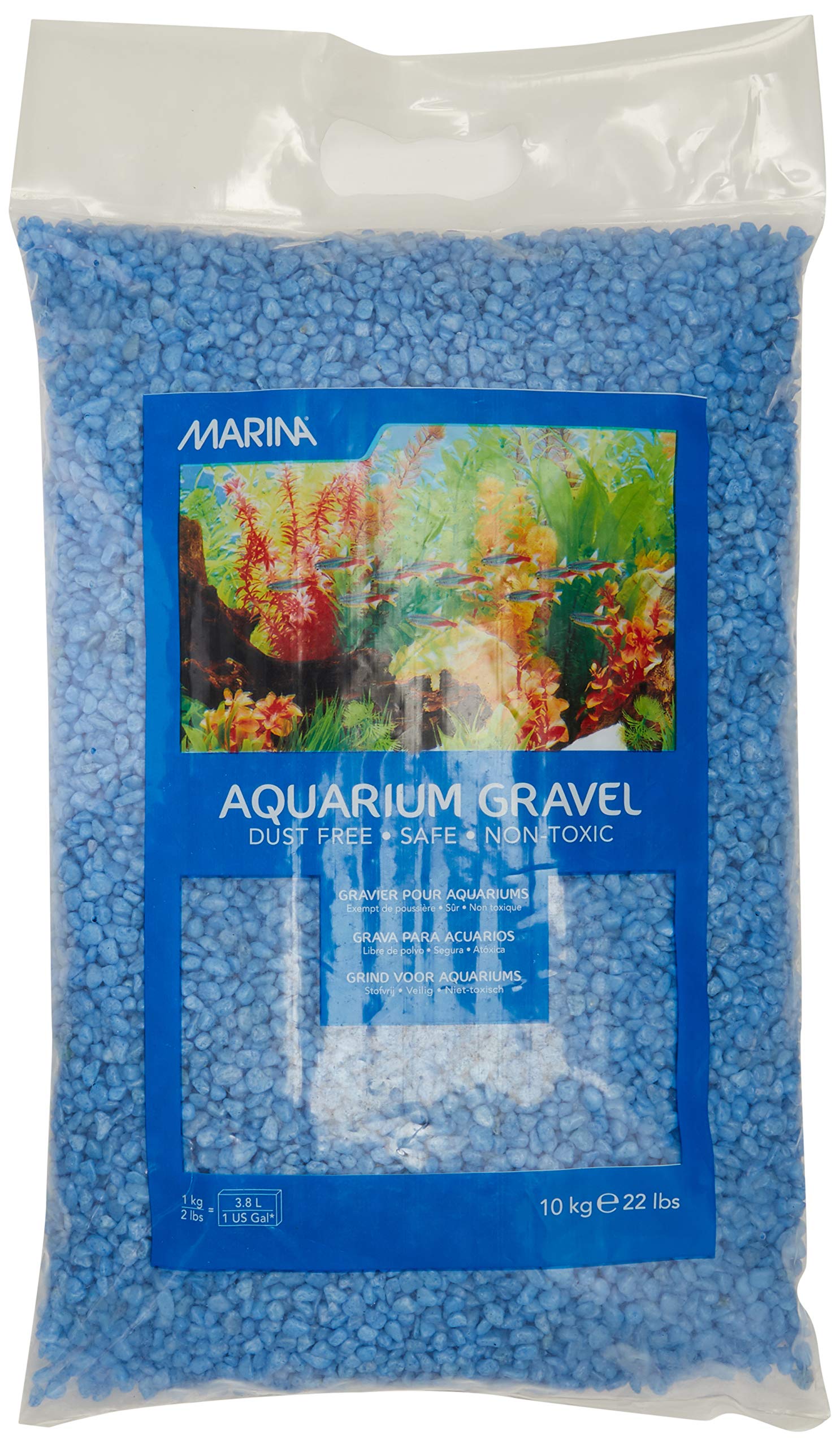 Marina Decorative Aquarium Surf Gravel, 10 Kg, Blue