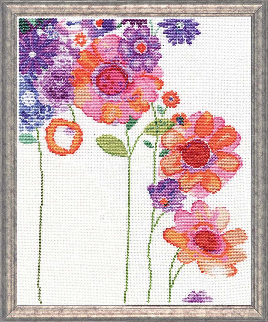Design Works Watercolour Garden Cross Stitch Kit, Cotton, Multi-Colour, 28 x 35.5 x 0.1 cm