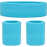 ONUPGO Sweatbands Set Headband Wristbands Neon Sports Fitness 80s Costumes Accessories 80s Workout Outfit for Men Women