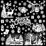 VEYLIN Xmas Window Clings 141 Static Snow Flakes 8 Sheets Merry Christmas view 6