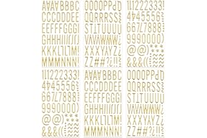 SODKNOW 6 Sheets Gold Puffy Letter and Number Stickers 1 inch Gold 3D Alphabet Letter Stickers Waterproof Golden Foam Stickers for Mailbox Poster Scrapbooking Sign Graduation Cap Decor DIY