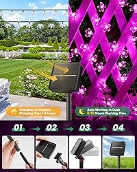 Brightown 60 LED Solar String Lights Flower Outdoor