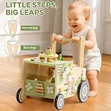 ROBURD Farm Themed Baby Walker Wooden Toddler Push Toy with Adjustable Height view 5